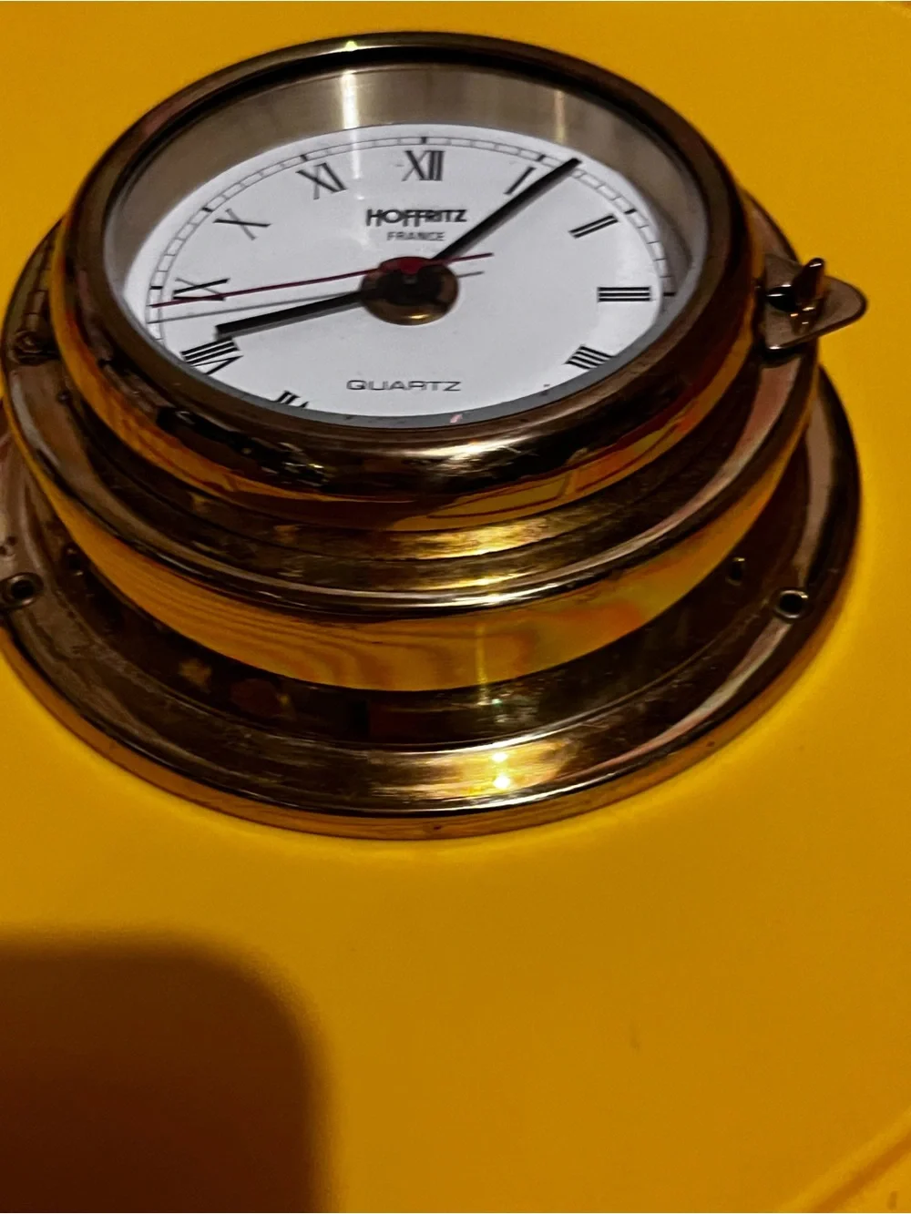 Vintage small Brass Clock - Gold